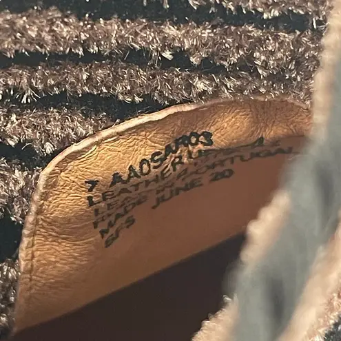 ANDRE ASSOUS Sock Boot Size 7 Sara Black Zebra Print NEW Leather Lug Sole NWOT