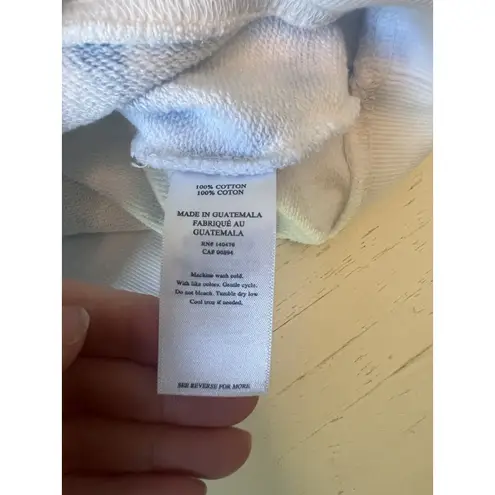 Faherty Womans Bells Crewneck Raglan Tie Dye Sweatshirt Size XS White Blue