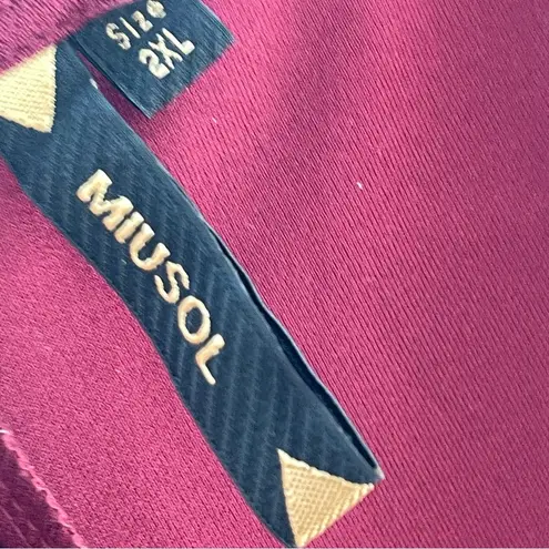 MIUSOL Cocktail Midi Length dress sleeveless with ruffle accent 2XL Red Size XXL