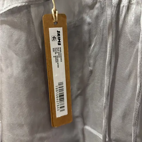 SKIMS ROMANCE Mirror Silver Ruffled Slip Dress