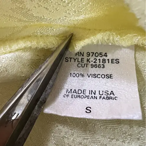 Krisa Yellow Snake Print Puff Sleeve Wrap Top Size S 100% Viscose