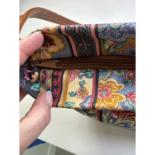 Richmark Vintage Floral Patchwork Crossbody Purse Made in USA Denim Retro Granny Blue