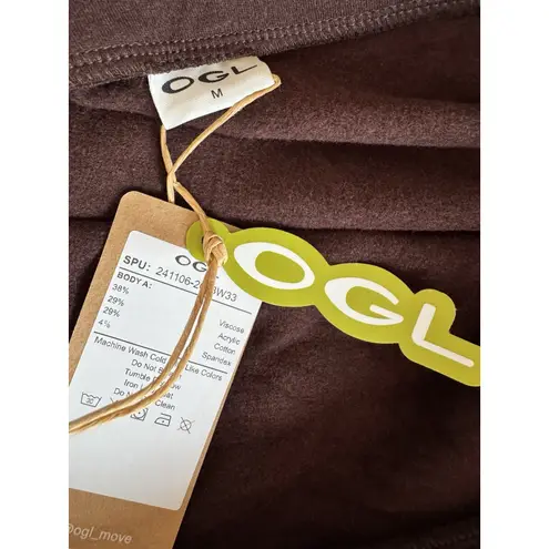 NWT OGL MaxWarm Espresso Brown Ruched Side Pencil Maxi Skirt Women’s Size Medium