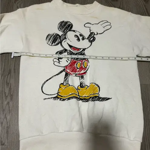 Disney Vintage 80s Mickey Mouse Sketch Art Crewneck Sweatshirt Size Medium USA
