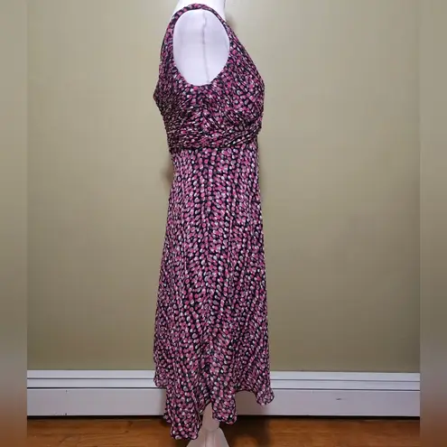 Jones Wear  Pink/Brown Polka Dot Sleeveless Dress Size 10