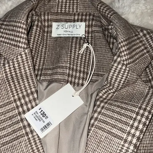 Z Supply NWT  Anna Plaid Blazer - Milkshake