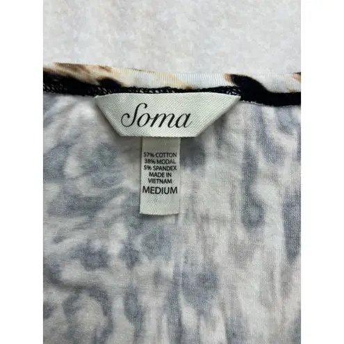 Soma Long Sleeve Leopard Print Tunic Dress Women Medium