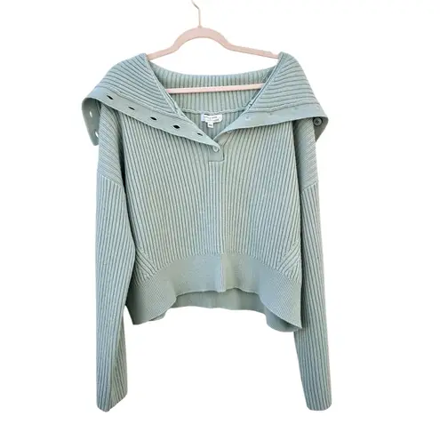 Marissa Webb Wool Blend Oversized Sage Green Convertible Neck Sweater XXL