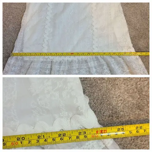 Beulah Style Exquisite Lace Long Midi Dress Medium White Bridal Cottage Prairie