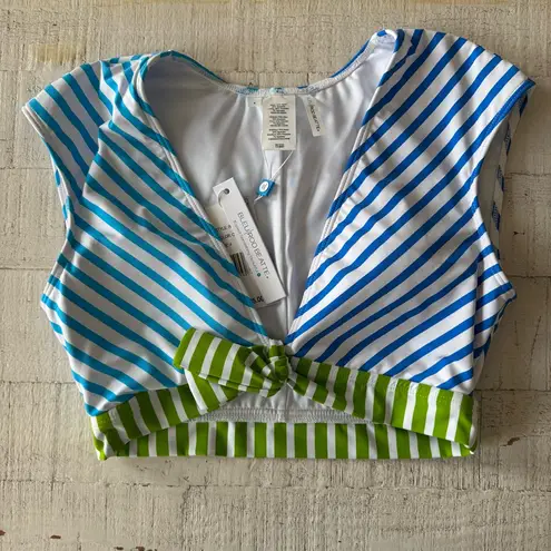 Bleu Rod Beattie Smooth Operator Bikini Top NWT size 4 Striped Cap Sleeve Crop