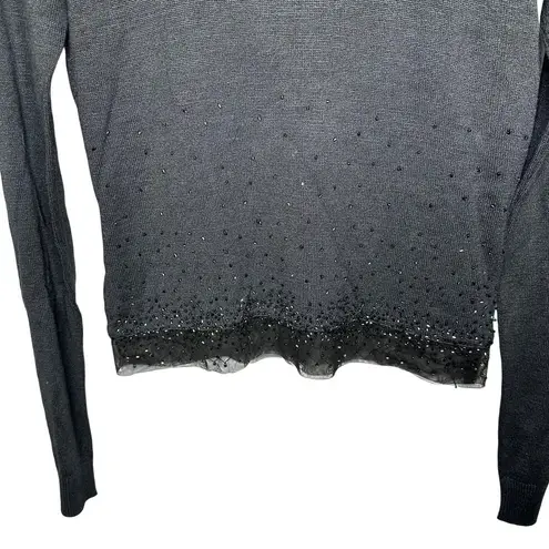 Todd Oldham Rare Vintage TO2 Black 100% Silk Sequin Unique Light Sweater Medium