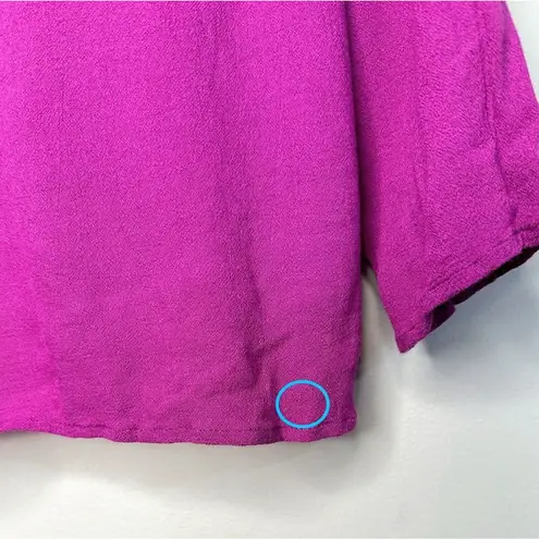 ee:some  Crossover Surplice Drapey Blouse Womens S Magenta V-Neck Long Sleeve