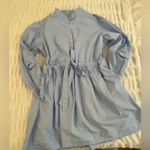 Chic Light Blue Long Sleeve Dress Size L