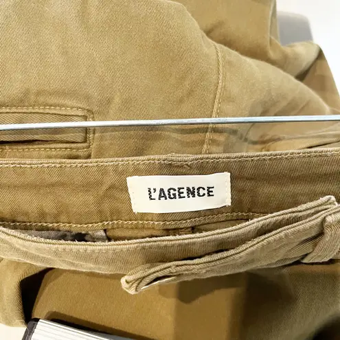 L'Agence Jayce High Rise Pleated Chino Wide Leg Pants Green 29 / 8