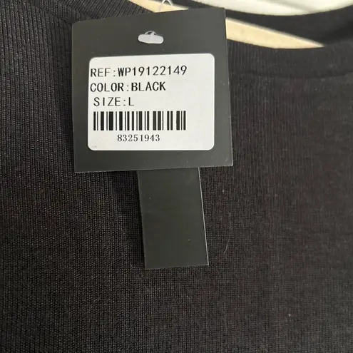 NWT Reborn Women’s Black Hi Low Hem Top Peplum Blouse Shirt Dress Sz Large