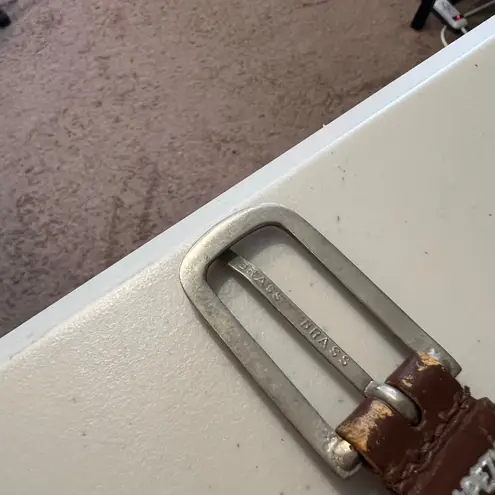 Capezio Genuine Leather Colored India Made Solid Brass Buckle Belt Size M/L Brown Size M