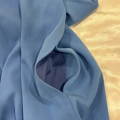 MM.LaFleur The Fatima Midi Dress Sleeveless Belted Shift Blue XL Classic Chic