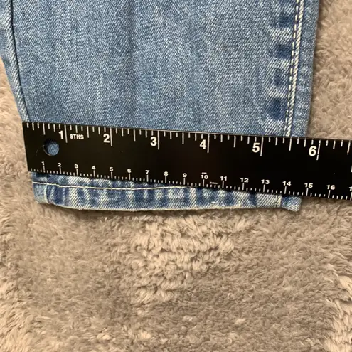 SO Women’s High Rise Mom Jeans Size 7/28 Blue Paperbag Waist Stretch Denim