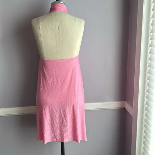 Pink open front draped halter vest beach coverup Size undefined