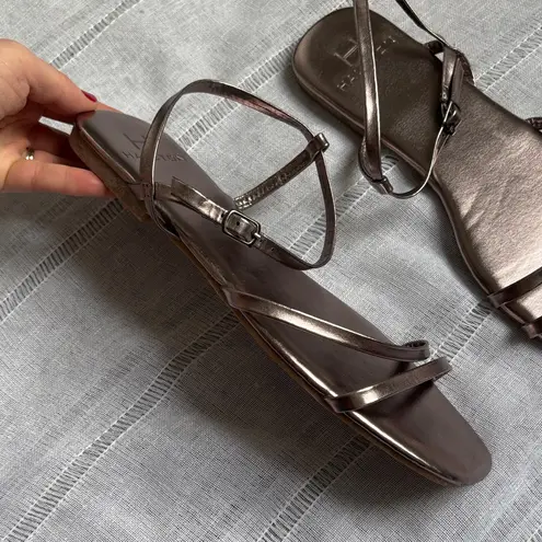 H by Halston Ethereal Metallic Silver Strappy Sandals