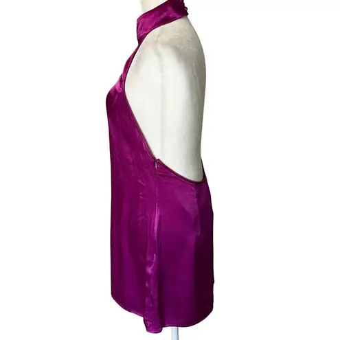 SNDYS x REVOLVE Halter Mini Dress in Purple Large New Womens Satin Backless