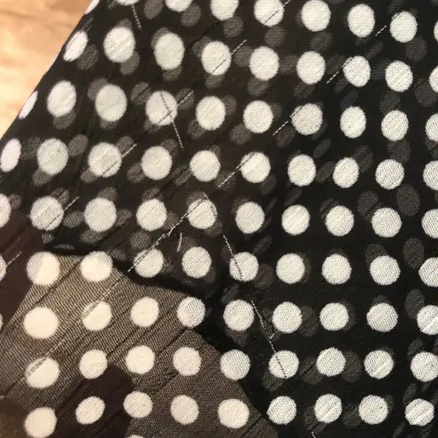 Vintage sheer polka dot Knit Werks babydoll blouse Jr XL Black