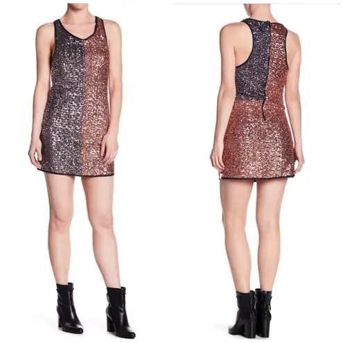 One Teaspoon  Sequin Racerback Mini Dress In Bronze/Silver Size XXS NWT Scarface