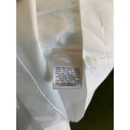 Anthropologie Moth Wool Blend 3/4 Sleeve Top Medium Lagenlook Peplum Cottagee White