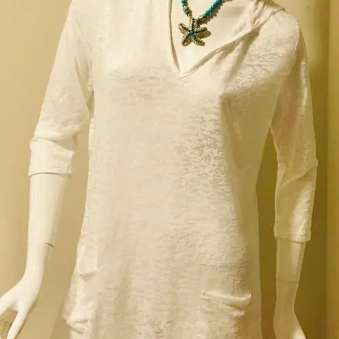 Akini Swimsuit Cover Up Lace Hooded Swimwear Ivory Medium