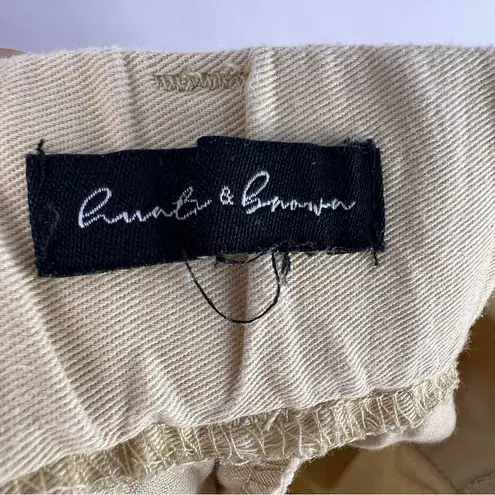 Utility Cargo Pants, Khaki, 100% Cotton, Workwear Minimalist Tan Size L