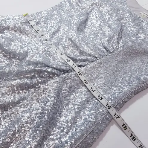 Calvin Klein  Silver Sparkle Shimmer Sequins Party Dress