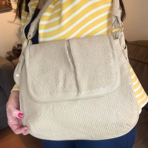 Tory Burch Authentic  Woven leather Flap shoulder bag