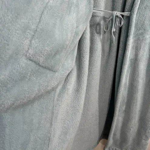 LLBean Robe Hooded Plush Fleece Sherpa Lined Cozy Blue Size 2X