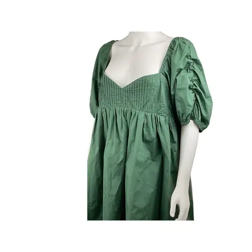 Tuckernuck Hyacinth House Emerald Sasha Mini Dress Smocked Puff Sleeve L Green Size L