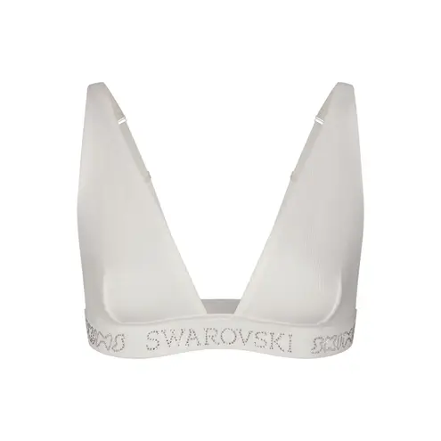SKIMS /SWAROVSKI Cotton Rib Plunge Bralette