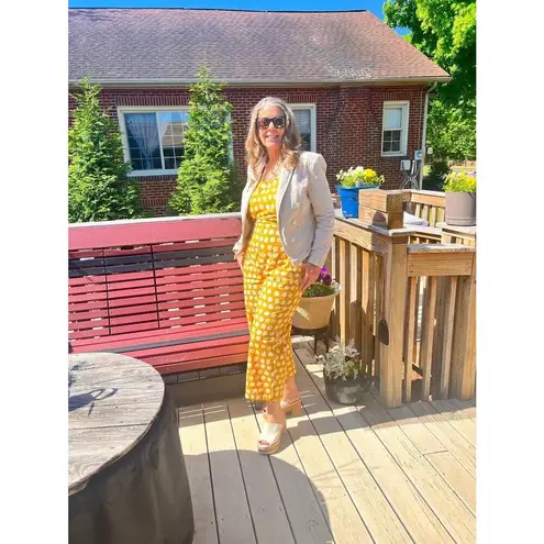 L'Agence L’AGENCE Off-White 100% Cotton Structured Double-Breasted Wayne Jacket Blazer M