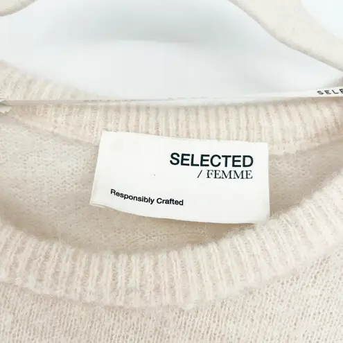 SELECTED FEMME Womens Sia Juma Ruffle Frill Sleeve Pullover Sweater Size M Tan Size M