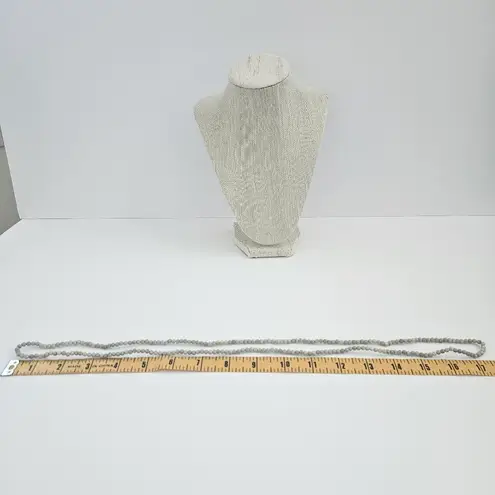 Small Bead Jasper Crystal Long necklace Gray