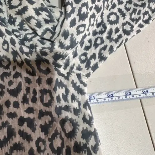 Emerson Fry India Collection Bardot Womens Organic Leopard Top Charcoal Size XS Gray