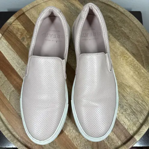 Greats The Wooster Blush Perforated Pink Leather Slip On Shoes Womens Size 9.5