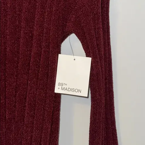 89th & Madison Ribbed Chenille Turtleneck Sweater Plum Women’s Large L Purple