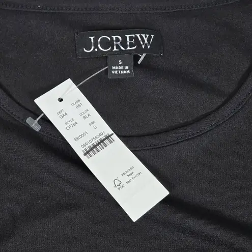 J.Crew  Long-sleeve dress in jersey crepe‎ Black S NWT