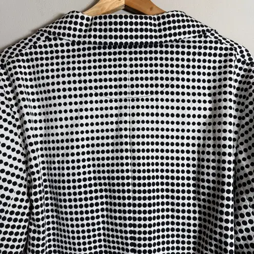 Akris Punto Polka Dot Blazer Jacket Women's 16 Black White Cropped Designer Chic