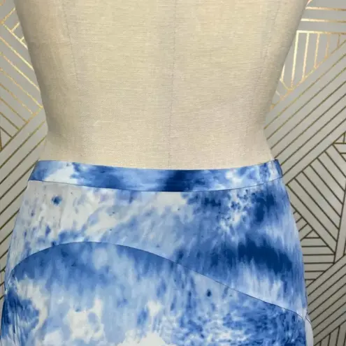 Rebecca Taylor Silk Shibori Handkerchief Skirt Blue Tie Dye Size US 6
