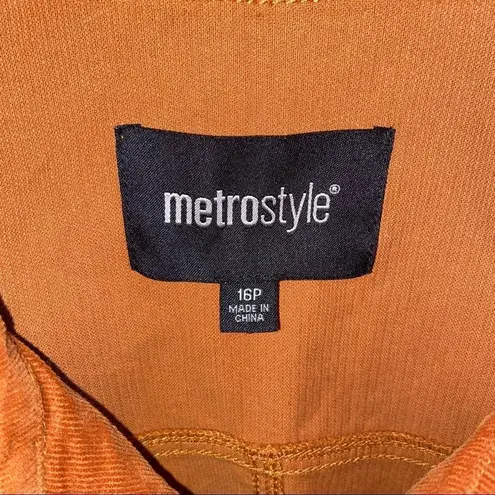 Metro style tan corduroy Jacket Brown Size 16P