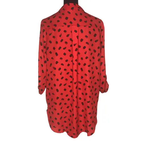 Riah Fashion Red and Black Blouse - Size Small