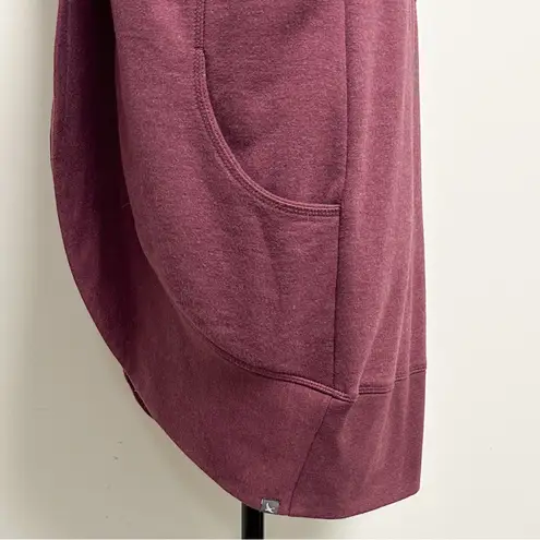 Eddie Bauer  Heathered Burgundy Ruby Camp Fleece Open Front Wrap Cardigan Small - Image 5