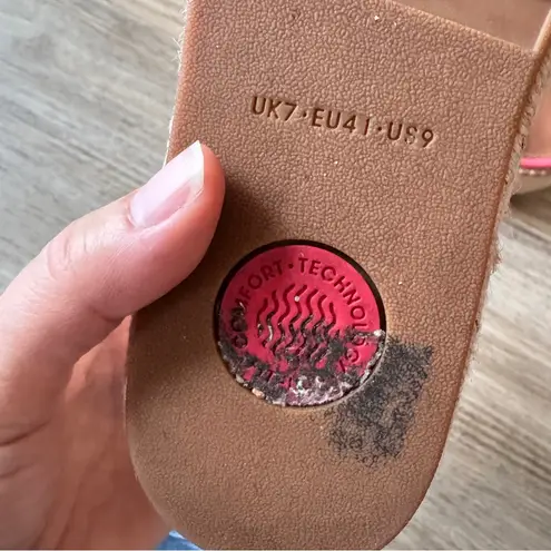 FitFlop  Orange Leather Platform Sandals Womens 8 Espadrille Beachy Comfort Shoes