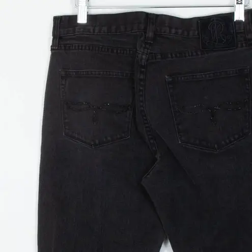 Lauren Ralph Lauren Womens Black Classic Bootcut Denim Jean Size 6 Embellished
