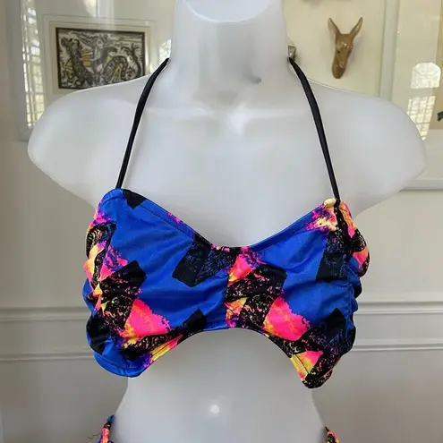 Vintage 80s Pacific Connections St Tropez Bikini Swimsuit M Blue Size M